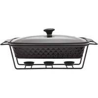 4BIG.fun Speisewärmer aus Keramik 2 L Chafing Dish Buffet-Set Keramik-Chafer Buffetwärmer Warmhaltebehälter Speisenwärmer Wärmebehälter