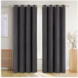 Blumtal Thermo-Vorhang Ösen 140 x 295 cm Grau 2 St.