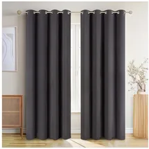 Blumtal Thermo-Vorhang Ösen 140 x 295 cm Grau 2 St.