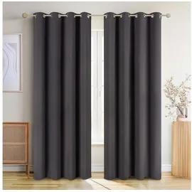 Blumtal Thermo-Vorhang Ösen 140 x 295 cm Grau 2 St.