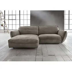 Ecksofa BETYPE "Be Type Be Chilled, L-Form", grau (steel), B:260cm H:85cm T:180cm, AnilinLEDER Pallino gewachst (echtes Rindsleder) Das von südamerikanischen Rindern stammende Anilinleder wird in Fässern gefärbt. Natürliche Merkmale wie Narben, Insektenstiche und Hornstöße bleiben dem 1, 2 - 1, 4 mm starken Leder erhalten und sorgen für ein naturbelassenes Aussehen. Durch ein zusätzliches Wachs-Finish entsteht eine angenehm weiche und warme Haptik. Um die Langlebigkeit des Leders zu erhalten, wird empfohlen eine dauerhafte direkte Sonneneinwirkung zu vermeiden sowie die Lederoberfläche regelmäßig mit einem weichen Tuch zu säubern. In Abhängigkeit von der (Faser-)Struktur der jeweiligen Häute kann sich u201eder Effektu201d und u201edie Farbeu201d während des Produktionsprozesses verändern, sodass möglicherweise Farbabweichungen und Veränderungen in der Faserstruktur entstehen können. Dies ist bei dieser Art von Leder gewünscht und stellt keinen Reklamationsgrund dar., Sofas, in 2 Breiten mit stylischer und offener Nahtführung