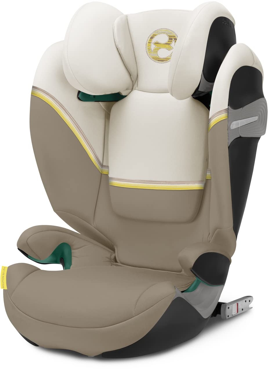 CYBEX Gold Kindersitz Solution S2 i-Fix, Für Autos mit und ohne ISOFIX, 100 - 150 cm, Ab ca. 3 bis 12 Jahre (15 - 50 kg), Seashell Beige
