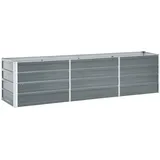 vidaXL Garten-Hochbeet Stahl 240x40x45 cm Grau