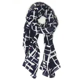 COLLEZIONE ALESSANDRO Italienischer Schal Japan im maritimen Look dunkelblau und weiß