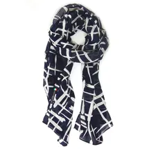 COLLEZIONE ALESSANDRO Italienischer Schal Japan im maritimen Look dunkelblau und weiß