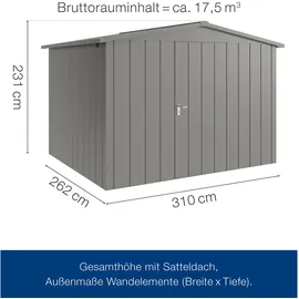 hörmann stauraumsysteme Juno Gerätehaus 3,10 x 2,62 m Grau