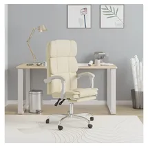 vidaXL Bürostuhl mit Liegefunktion Kunstleder Creme
