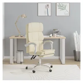 vidaXL Bürostuhl mit Liegefunktion Kunstleder Creme