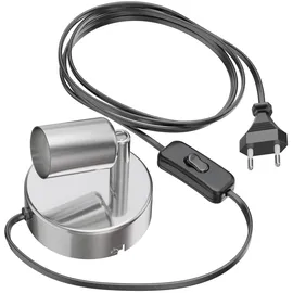 ledscom.de Leselampe/Wandleuchte LUNARA, Schalter, Stecker, edelstahl matt, 1x GU10 max. 25W