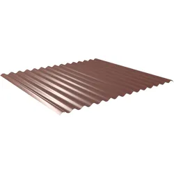 Wellblech 18/1064 | Dach | Stahl 0,63 mm | 25 μm Polyester | 8012 - Rotbraun