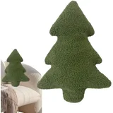 Honhoha Weihnachtsbaum-Wurfskissen, 30 cm Lendenkissen mit Weihnachtsbaumform, Winterliches Weihnachts-Dekokissen, Winter-Weihnachtskissen, Feiertagsparty-Kissen für Wohnzimmer, Couch, Zuhause