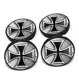 4 x Nabendeckel 60mm Durchmesser Nabenkappen Felgendeckel Felgenaufkleber Gel Emblem Doming für Auto Felgen Kfz Tuning Zubehör Radnabenkappen DM006 (Nr. 8 Iron Cross, Nabendeckel Set)