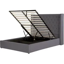 Beliani Beliani, Bett mit Stauraum Samtstoff Lubbon 140 x 200 cm