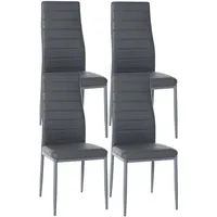 CLP Esszimmerstuhl Mayfair Kunstleder grau 4er Set