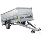 Einachsiger Anhänger auf Blattfedern 264x125 UNITRAILER FORCE 264/R KIPP mit BIS-Seitenwänden und Aluminiumabdeckung