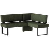 Home Affaire Eckbank »Oliver«, Sitzbänke Gr. B/H/T: 220 cm x 89 cm x 160 cm, Cord, langer Schenkel links, grün (dunkelgrün (castello 8641), schwarz) Eckbänke