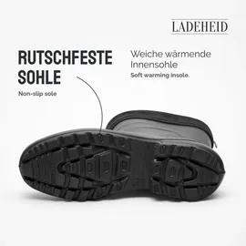 Ladeheid Thermo Eva Gummistiefel Damen gefüttert wasserdichte und federleichte Regenstiefel Damen LA-800-2017 (schwarz/schwarz, 36 Eu)