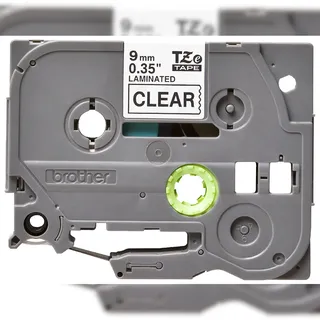 Brother TZe-121 laminiert schwarz auf transparent 0,9cm x 8m