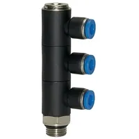 Riegler L-Mehrfachverteiler »Blaue Serie«, 3-fach drehbar, G 1/2 a.