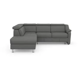 sit&more Ecksofa »Freetown L-Form« inklusive Kopfteilverstellung und komfortablem Federkern grau