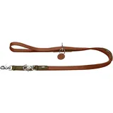 Hunter Verstellbare Führleine LEMVIG, Cognac/Oliv, Leder, 3-Fach verstellbar, belastbar & strapazierfähig, komfortabel, elegant & trendig, Made in Germany, Größe: 15/200
