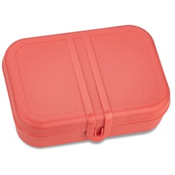 Koziol Lunchbox PASCAL L mit Trennsteg, spülmaschinengeeinget, Praktische Brotdose für die Schule oder die Arbeit, Farbe: koralle