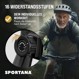 Sportana SPORTANA® Heimtrainer Fahrrad EAGLE 2 Klappbar LCD Display Höhenverstellbar Fitnessbänder 2in1 Ausdauer Ergometer Hometrainer, Fitnessbike,