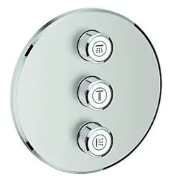 Grohe Grohtherm Smartcontrol Fertigmontageset 29122DC0 supersteel, rund, UP-Ventil 3-fach