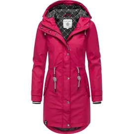 Peak Time Damen Regenjacke Regenmantel Jacke wasserdicht mit Kapuze L60042 Sangria Gr. S - S