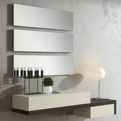 Flur Set in Creme Weiß und Schwarzgrau Wandmontage (vierteilig)