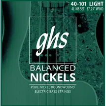 GHS Strings GHS Balanced Nickels - 4L-NB - Bass String Set, 4-String, Light, .040-.101