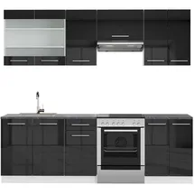 Vicco Küchenzeile Fame-Line 240 cm Anthrazit Hochglanz/Weiß