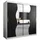 abiks möbel Schwebetürenschrank MADRYT 200 x 200 x 62 cm Schwarz/Weiß