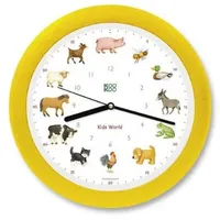 Kookoo KW4000 KidsWorld gelb, Bauernhofuhr mit 12 echten Tierstimmen,