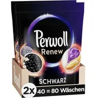 Perwoll Waschmittel Black renew, dunkle Textilien, All in 1 Caps, reinigt und erneuert, 1,08kg, 80WL