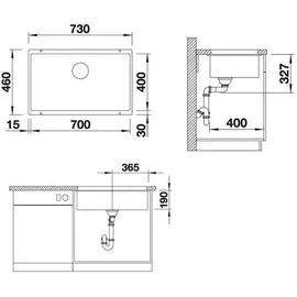 Blanco Subline 700-U anthrazit + Handbetätigung + InFino