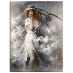 Artland Wandbild »Tauben«, Frau, (1 St.), als Leinwandbild, Poster in verschied. Größen Artland Farbe Bild(er): grau