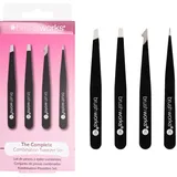 Brushworks Kombination Pinzette 4-Stück Set Schwarz