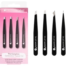 Brushworks Kombination Pinzette 4-Stück Set Schwarz