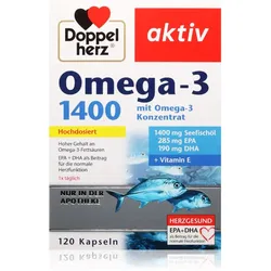Doppelherz Aktiv Omega-3 1400 Kapseln für eine normale Herz- und Hirnfunktion 120 KAP
