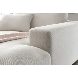 KAWOLA Sessel MADELINE Feincord 150 x 86 x 170 cm Weiß