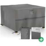 Sanzaro Abdeckung Gartenmöbel Winterfest - 600D Oxford mit RipStop-Technologie, Schwerlast 320g, Reißfest & UV-Beständig, Schutzhülle für Gartentisch Sitzgruppe Balkonmöbel - Schwarz