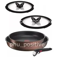 TEFAL INGENIO RESOURCE PFANNENSET 5-TEILIG, PFANNEN + GLASDECKELN + GRIFF, NEU