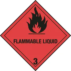 Placard Kl. 3, Flammable Liquid, 250x250mm