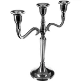 Atmosphera Kerzenhalter mit 3 Köpfen Metall Silber