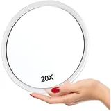 Vergrößerungsspiegel, 20-fache Vergrößerung Mit Saugnäpfen (15 Cm Durchmesser) – Ideal Zum Schminken, Zur Haarentfernung, Zur Mitesserentfernung Und Zum Augenbrauenformen – Perfekt Für Zuhause Und Unt