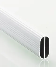 Hettich Ovales Schrankrohr silber eloxiert 3000 mm