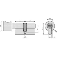 BASI BM5030-3010 Knaufzylinder 60/40 mm