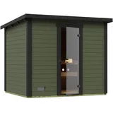 Weka Saunahaus Kaapi 4 - 40 mm graugrün/grau Ohne Ofen