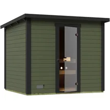 Weka Saunahaus Kaapi 4 - 40 mm graugrün/grau Ohne Ofen